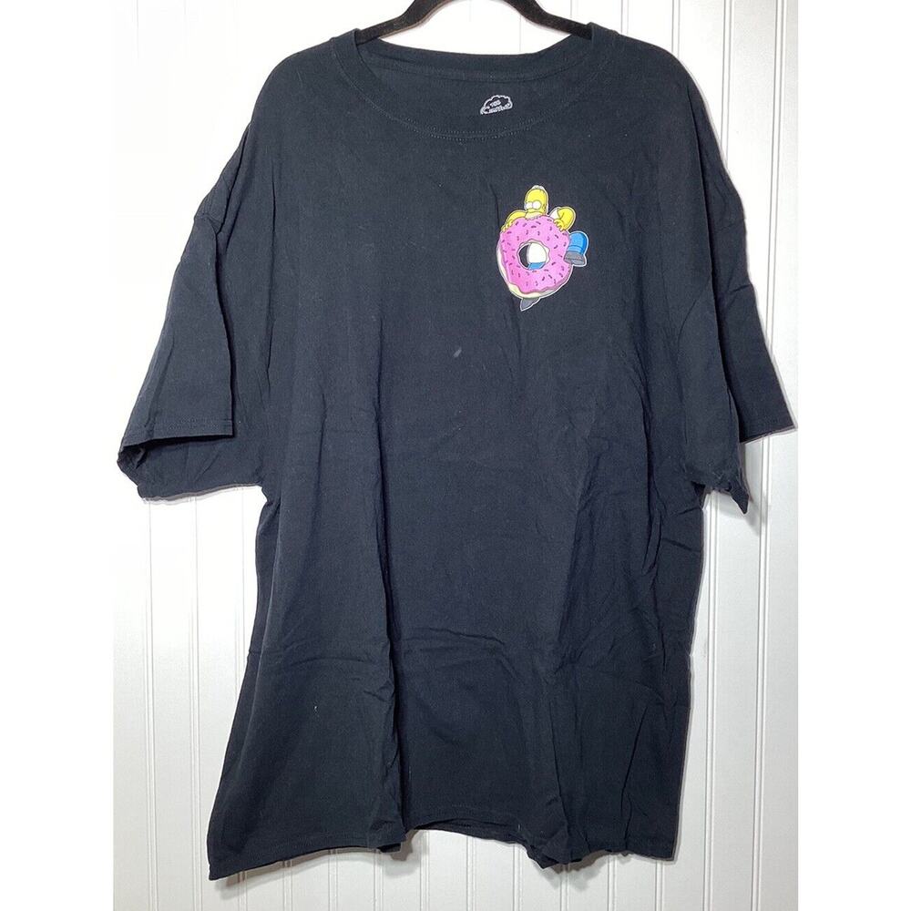 Homer Simpson‎ Donut Universal Black T Shirt Short Sleeve Size XXL